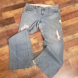 Tommy Hilfiger Light Blue Patchwork Bootcut Jeans Size 16R
